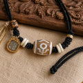 Tibetan-Inspired Noble Dzi Agate Cord Necklace for Abundance | Kailora thumbnail 6 | Kailora
