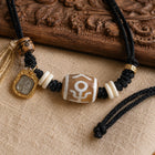 Kailora Tibetan Noble Dzi Agate Cord Necklace with Zaki Lhamo Prosperity Charm thumbnail 6 | Kailora
