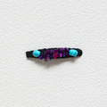 Tibetan handmade purple crystal and turquoise beaded hair clip thumbnail 6 | Kailora