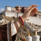 Kailora Tibetan Red Beaded Braided Cord Bracelet with Tassel thumbnail 3 | Kailora