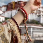 Kailora Tibetan Red Beaded Braided Cord Bracelet with Tassel thumbnail 4 | Kailora
