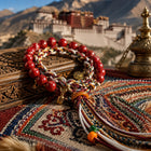 Kailora Tibetan Red Beaded Braided Cord Bracelet with Tassel thumbnail 5 | Kailora