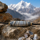 Kailora Tibetan Sky Eye Banded Agate Dzi-Inspired Leather Cord Necklace thumbnail 4 | Kailora