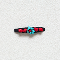 Tibetan handmade turquoise floral hair clip with red natural stone thumbnail 5 | Kailora