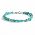 Natural turquoise beads and 925 sterling silver bracelet detail thumbnail 4 | Kailora