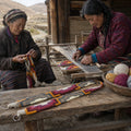 Traditional Tibetan weaving workshop creating handwoven yak wool straps thumbnail 9 | Kailora