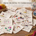 Chinese Zodiac textile brooch motifs progressing from drawn outline to hand embroidery thumbnail 17 | Kailora