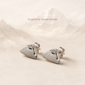 Mount Kailash-inspired copper stud earrings with sacred mountain imagery thumbnail 4 | Kailora