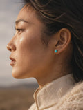 Balance in Form Tibetan Turquoise Stud Earrings thumbnail 8 | Kailora