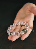 Tibetan-Inspired Clear Quartz & Brass Bracelet thumbnail 8 | Kailora