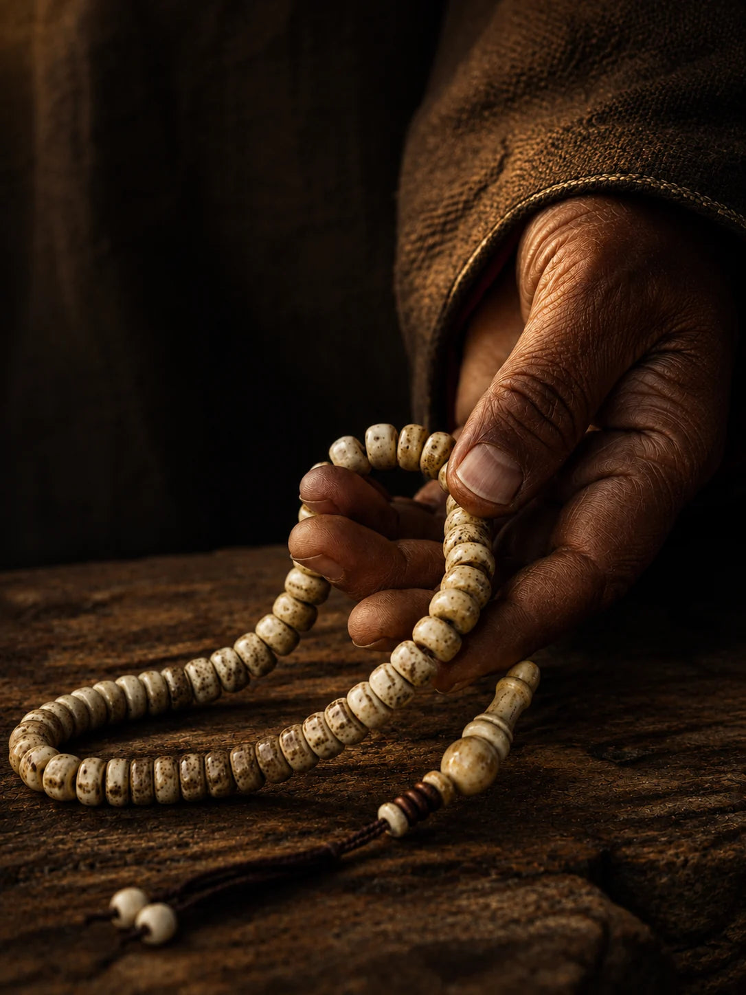 Kailora bone craft mala beads earth stillness material spirit